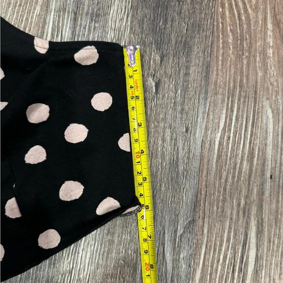 Urban Outfitters Black & Cream Polka Dot Halter Tie Back Crop Top- Size Large - Picture 8 of 8